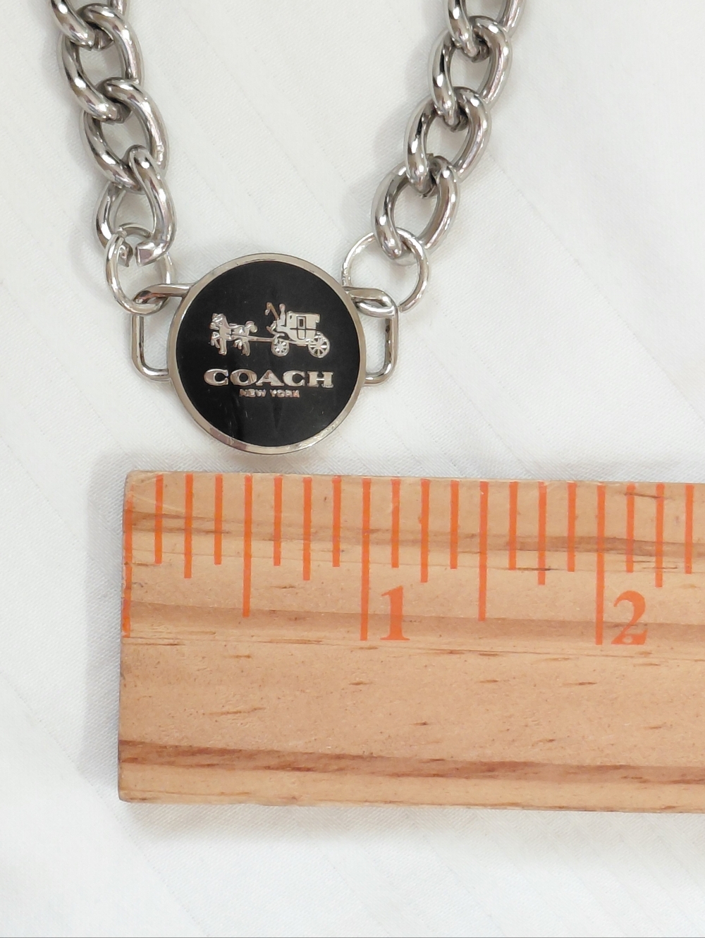 Coach Silver Black Charm Necklace - Picture 6 of 6